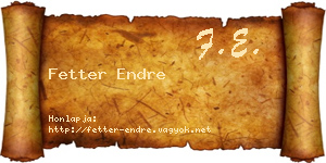 Fetter Endre névjegykártya