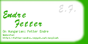 endre fetter business card